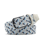 Men's Braided Stretch Golf Belt – Elastic Woven Belt for Golf, Casual & Smart Casual Wear - Skyblue