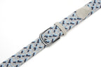 Multicolor Woven Elastic Suede Trim Single Prong Buckle Men's Belt LA2015