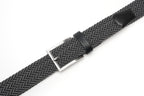 Woven Elastic Leather Trim Single Prong Buckle Men's Belt