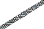 Woven Elastic Leather Trim Single Prong Buckle Men's Belt