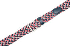 Woven Elastic Leather Trim Single Prong Buckle Men's Belt