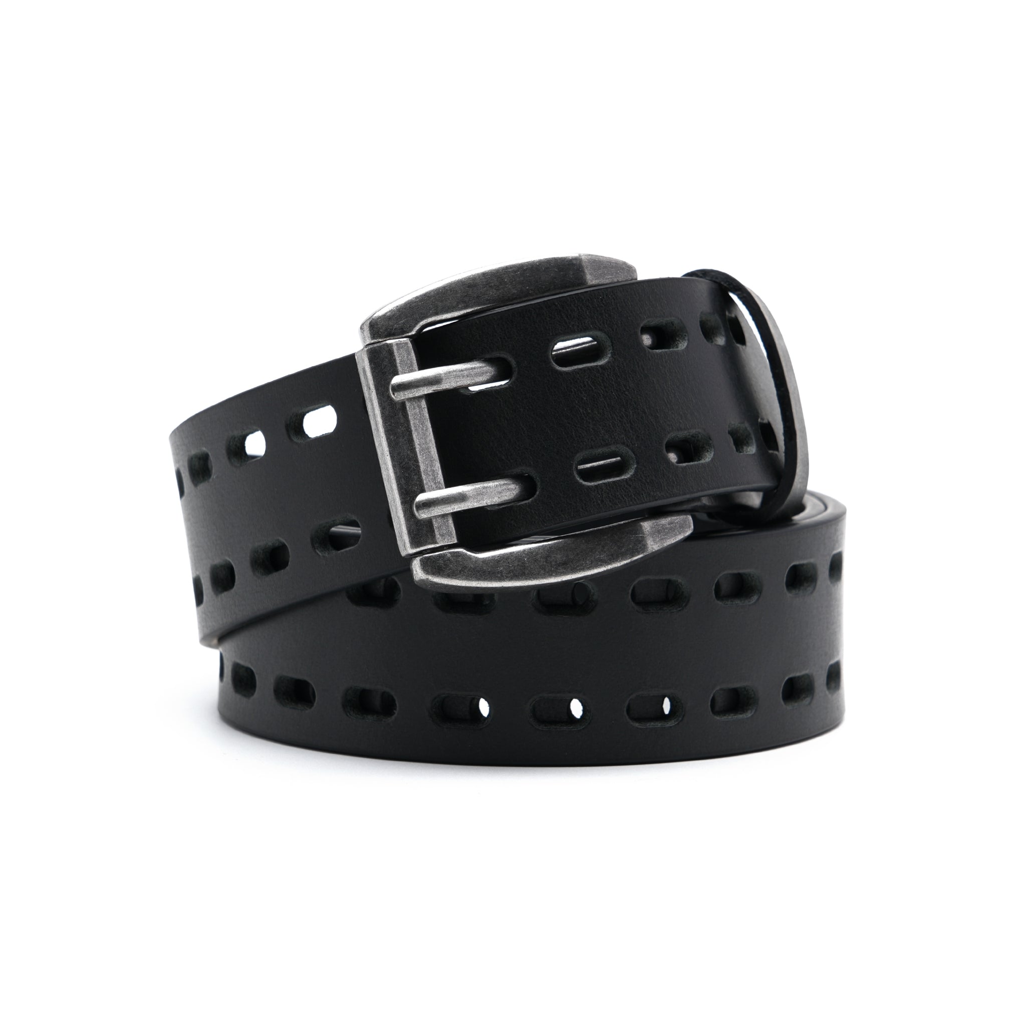 Mens Classic Genuine Leather Belt Jeans Solid Belts for Men 1.5inch Width La2099-Black Secondary image