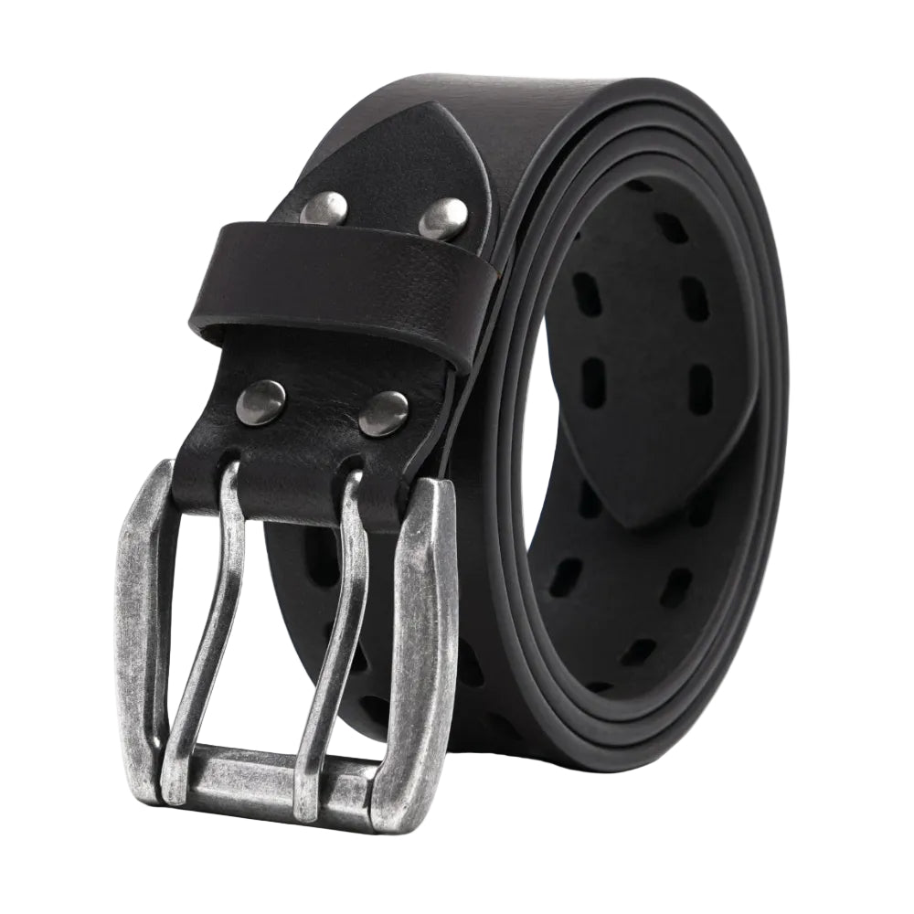 Mens Classic Genuine Leather Belt Jeans Solid Belts for Men 1.5inch Width La2099-Brown Secondary image