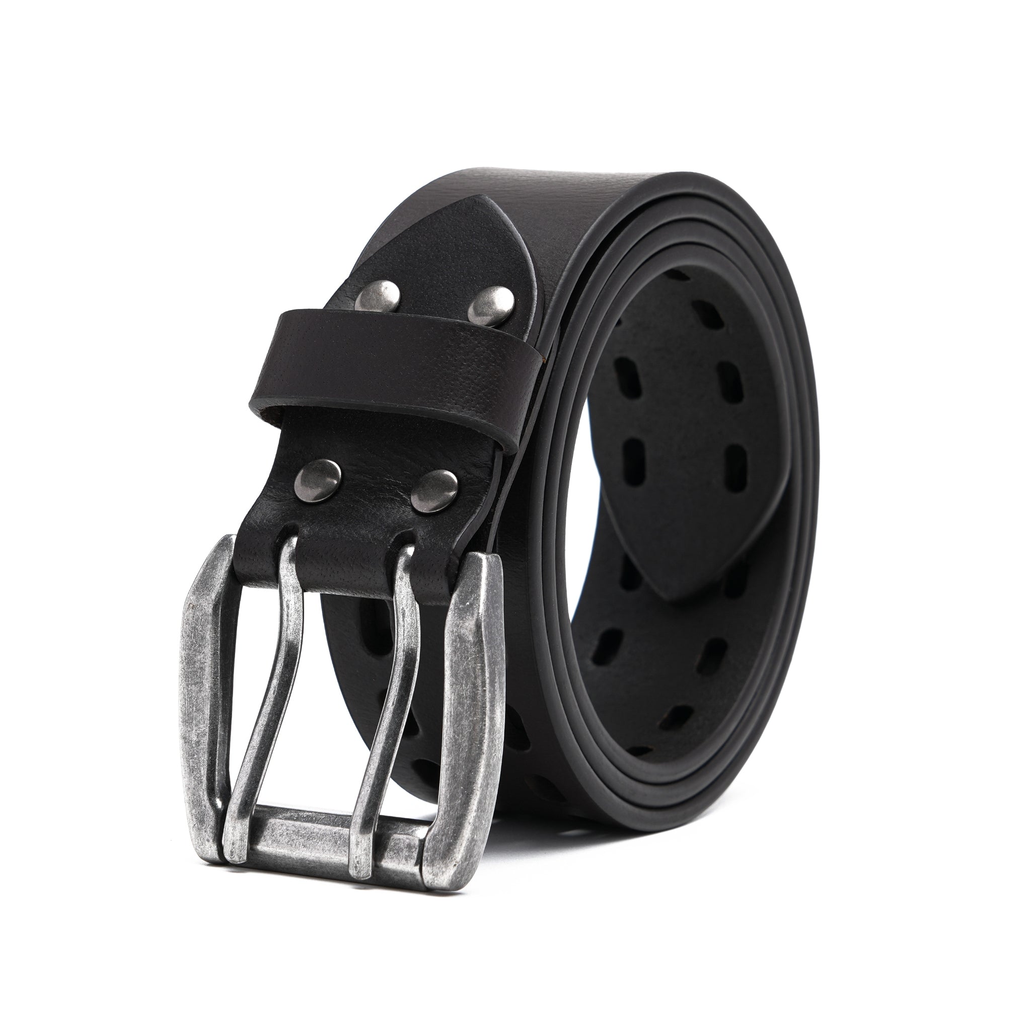 Mens Classic Genuine Leather Belt Jeans Solid Belts for Men 1.5inch Width La2099-Brown Main image