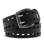 Mens Classic Genuine Leather Belt Jeans Solid Belts for Men 1.5inch Width La2099-Brown