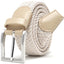 Mens Belt - Braided Stretch Golf Belt for Men 1 3/8"- Mens Gift for Golf Pants La2116 - Beige