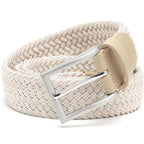 Mens Belt - Braided Stretch Golf Belt for Men 1 3/8"- Mens Gift for Golf Pants La2116 - Beige