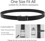 Men's Leather Ratchet Belt with Automatic Buckle