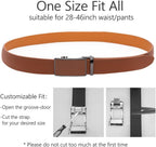 Men's Leather Ratchet Belt with Automatic Buckle