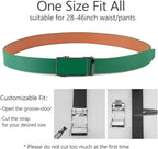 Men's Leather Ratchet Belt with Automatic Buckle