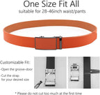 Men's Leather Ratchet Belt with Automatic Buckle