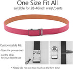 Men's Leather Ratchet Belt with Automatic Buckle