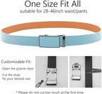 Men's Leather Ratchet Belt with Automatic Buckle