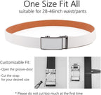 Men's Leather Ratchet Belt with Automatic Buckle