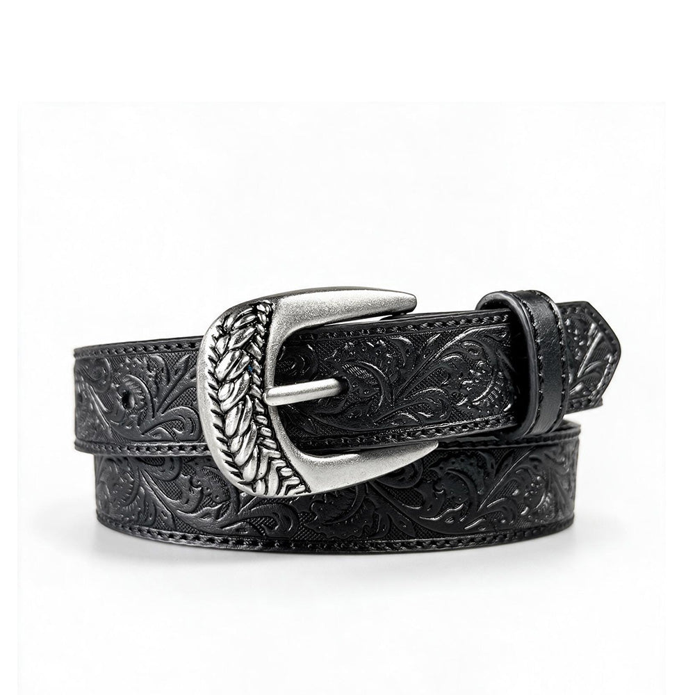 Kids' 1-Inch Embossed Leather Belt with Interchangeable Buckle Main image