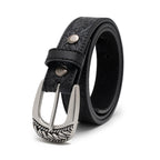 Kids' 1-Inch Embossed Leather Belt with Interchangeable Buckle