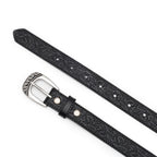 Kids' 1-Inch Embossed Leather Belt with Interchangeable Buckle