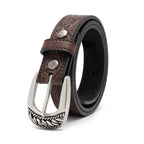 Kids' 1-Inch Embossed Leather Belt with Interchangeable Buckle