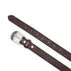 Kids' 1-Inch Embossed Leather Belt with Interchangeable Buckle