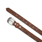 Kids' 1-Inch Embossed Leather Belt with Interchangeable Buckle