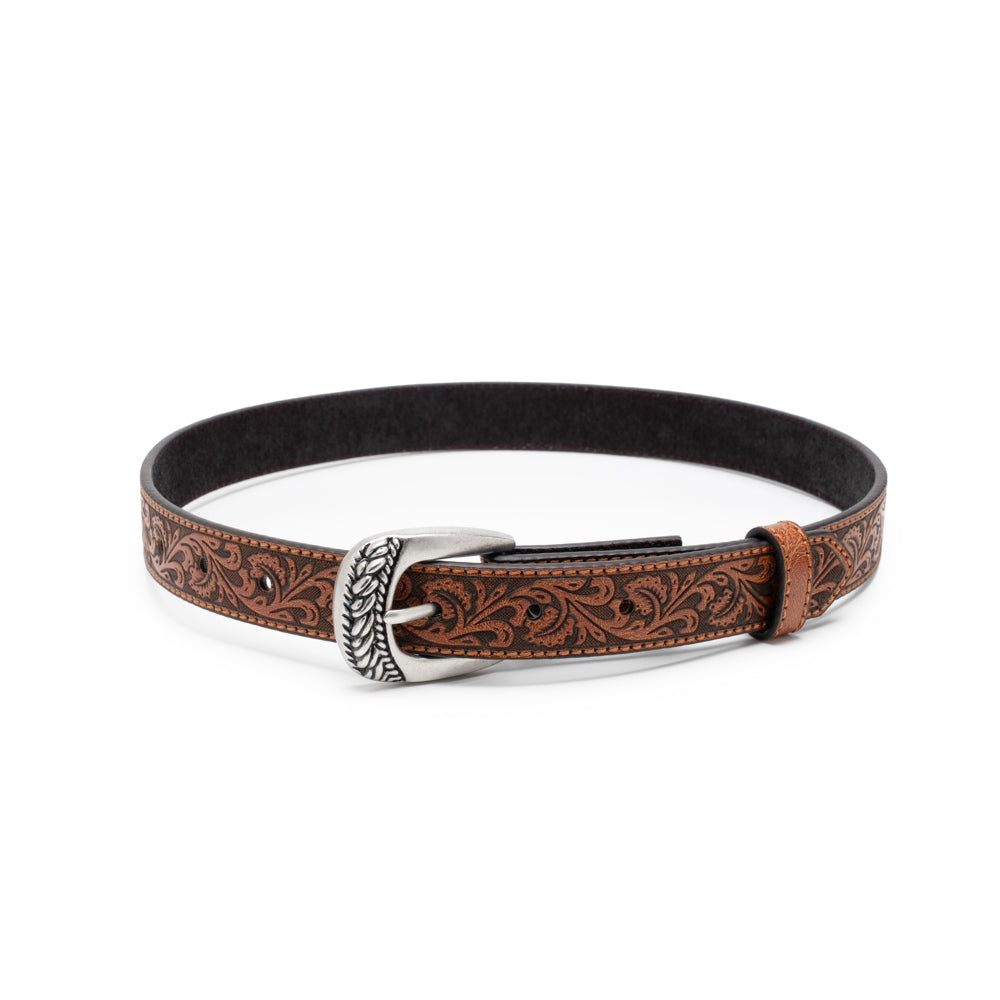 Kids' 1-Inch Embossed Leather Belt with Interchangeable Buckle