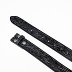 Vintage Embossed Leather Belt Strap – Interchangeable Buckle Belt Strap