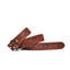 Vintage Embossed Leather Belt Strap – Interchangeable Buckle Belt Strap - Cognac