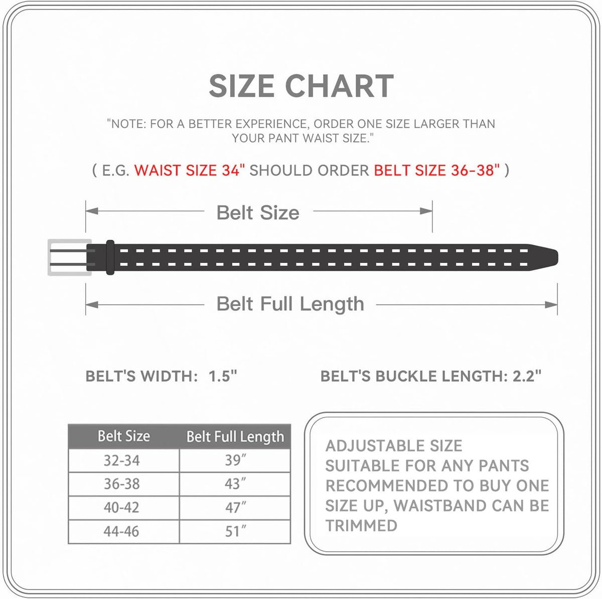 Men's Full-Grain Leather Double Prong Belt for Jeans and Casual Wear