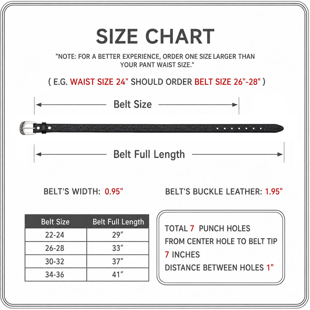 Kids' 1-Inch Embossed Leather Belt with Interchangeable Buckle