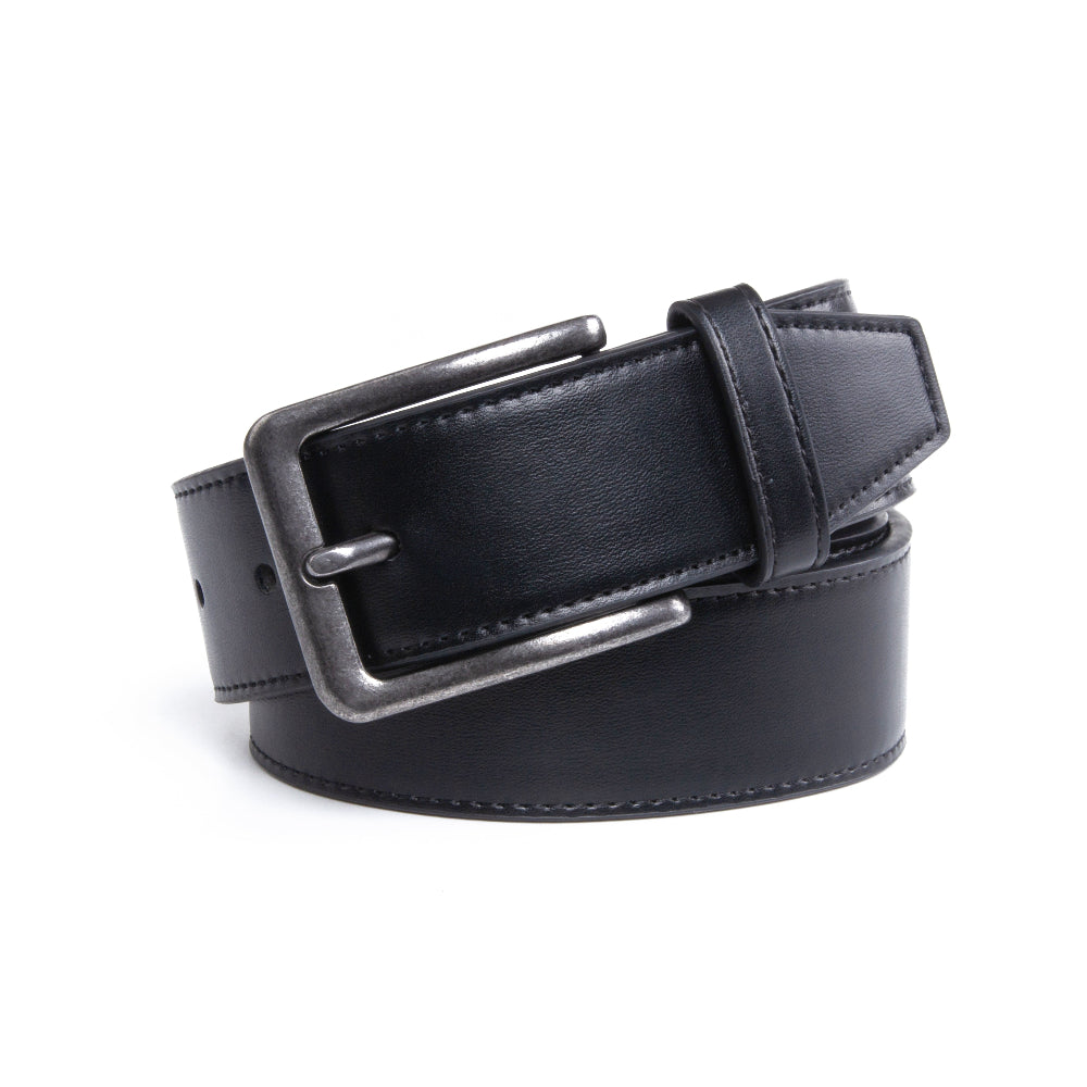 Men's Wide Leather Belt – Antique Silver Pin Buckle Casual Belt Main image